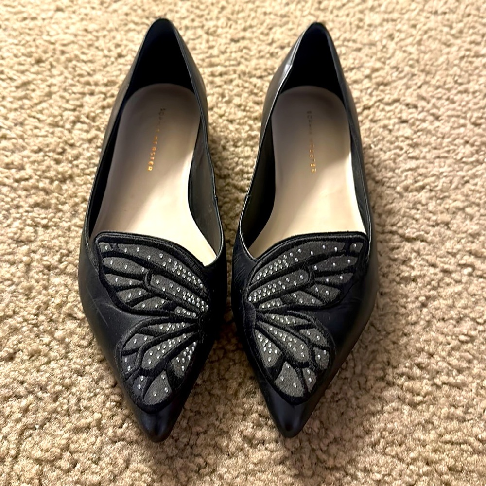 Sophia Webster butterfly flats with jewel embellishment